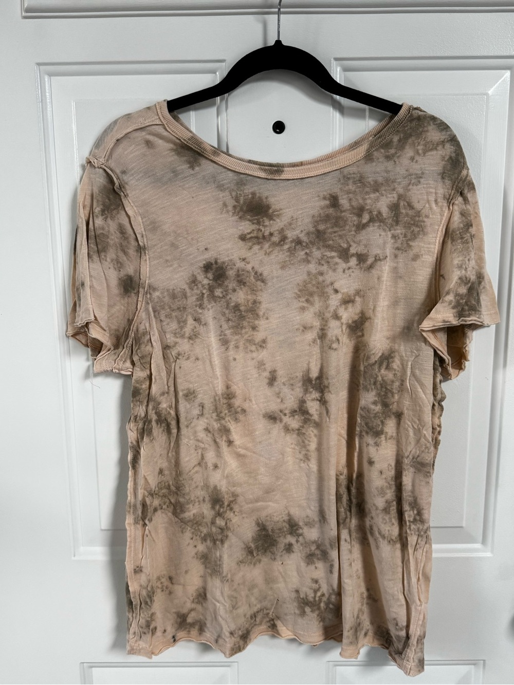 We The Free Short Sleeve Tie-Dye Top - Beige & Taupe